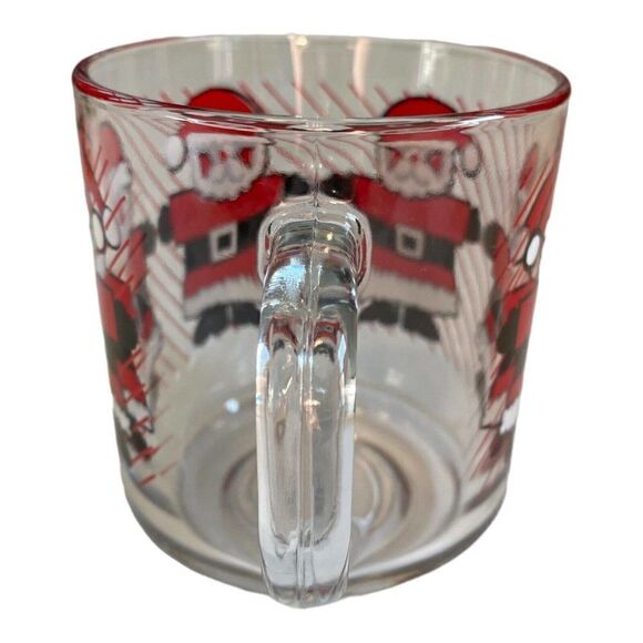 Vintage Luminarc Clear Glass Santa Claus Christmas Mug Holiday Coffee Tea Cup - Picture 4 of 8